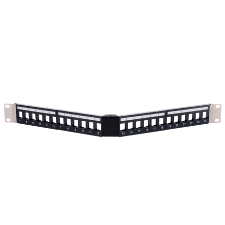 Vinklet tomt patchpanel 24 port FTP, 1U