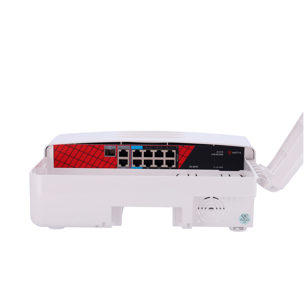 Outdoor PoE switch, 6xPoE, 2xHiPoE,  2xRJ45 Uplink, x 1 SFP. 120W. IP65