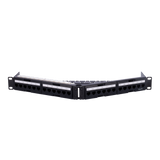 Vinklet patchpanel 24 port UTP CAT6, 1U