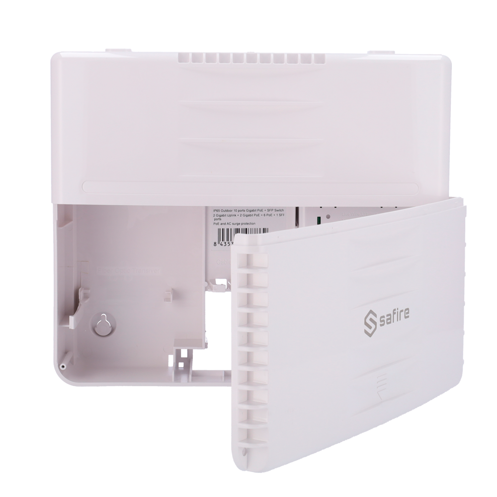 Outdoor PoE switch, 6xPoE, 2xHiPoE,  2xRJ45 Uplink, x 1 SFP. 120W. IP65