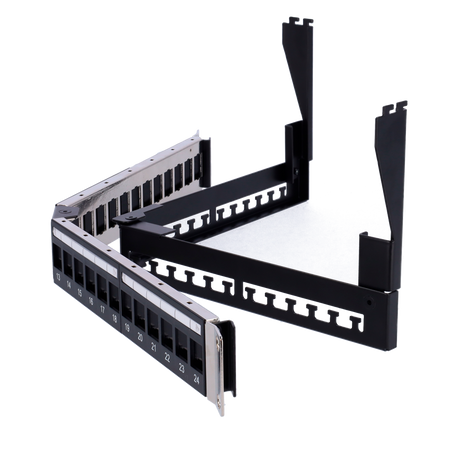 Vinklet tomt patchpanel 24 port FTP, 1U