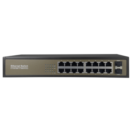 Billede af 16 ports switch,16x RJ45 + 2x SFP Uplink, 10/100/1000