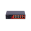 Billede af Safire PoE gigabit Switch 120W, 6x 30W PoE & 2x 60W PoE & 2x SFP Link & 2x Uplink, PoE WatchDog