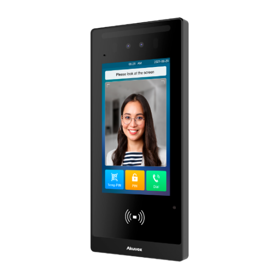Billede af Akuvox dørtelefon m. ansigtsgenkendelse, 7" touchskærm, PoE, adgangskontrol, 2 relæ, Cloud