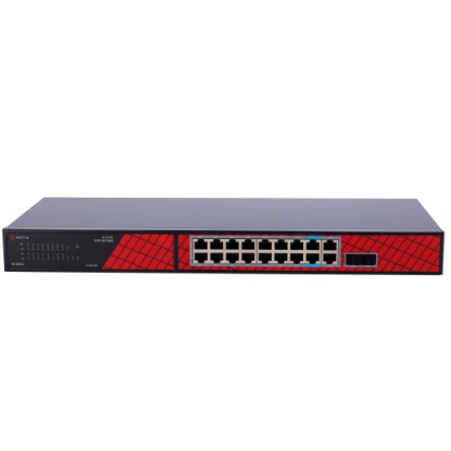 Billede af Safire PoE Switch Gigabit 240W, 14x 30W PoE+  & 2x 60W PoE  & 2x Uplink & 2x SFP, WatchDog