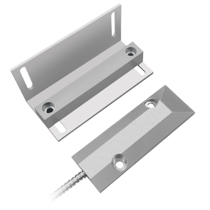 Billede af Magnetkontakt til port, metal, 2-wire, 5cm tolerance, med L-beslag