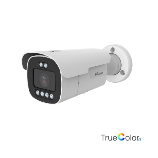 Billede af Milesight Q-serie AI TrueColor Bullet zoom IP-kamera, 4.0MP 1/1,8", 2,8-13,5mm, FOV 112-47°, 60m IR + 60m White LED, I/O, IP67/IK10, hvid.