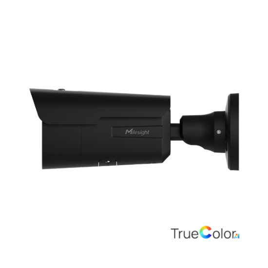 Billede af Milesight Q-serie AI TrueColor Bullet zoom IP-kamera, 4.0MP 1/1,8", 2,8-13,5mm, FOV 112-47°, 60m IR + 60m White LED, I/O, IP67/IK10, sort.