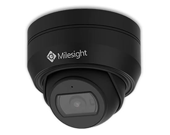 Billede af Milesight AI dome IP-kamera, 2,0MP, 2,8mm, FOV 111°, 20m IR, IP67/IK10, sort farve.
