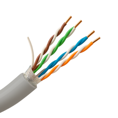 Billede af CAT6 FTP, skærmet CAT 6, 24AWG, LSZH, Eca, CE, 305m, tromle, grå