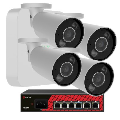 Billede af Ajax videopakke, 4 stk BulletCam Hvid, 5MP, 8 kanals NVR, 1Tb, PoE switch