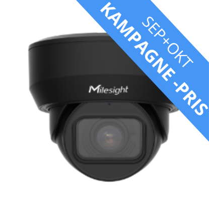 Billede af Milesight AI motor-zoom dome IP kamera, 4MP, 2,7mm-13,5mm, FOV 97°-28°, 50m IR, IP67/IK10, NDAA, sort