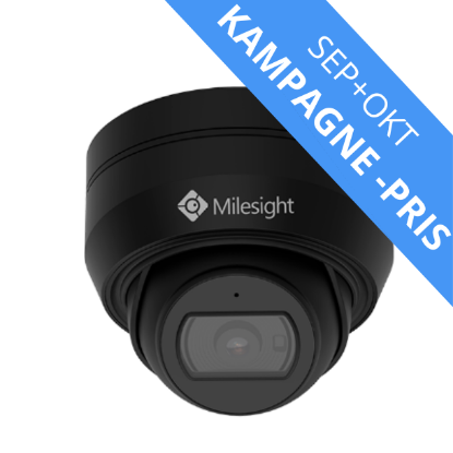 Billede af Milesight AI mini-dome IP-kamera, 4,0MP, 2,8mm, FOV 106°, 25m IR, IP67/IK10, sort farve